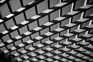 Abstract 3 D Background in Black and White.