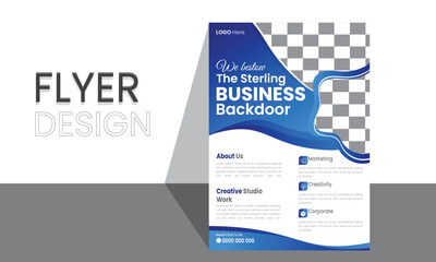 Flyer template design vector white background colorful corporate flyer.