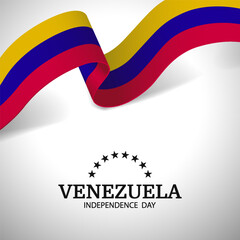 Vector Illustration of Venezuela Independence Day. Ribbon

