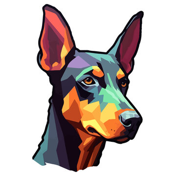 recommend clip art: Colorful Doberman Dog, Doberman Portrait, Dog Sticker Clip art, Dog Lover design