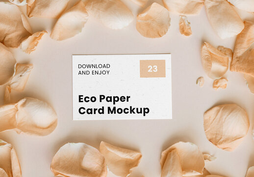 Business Card with Flower Petal Mockup