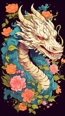 Hand Drawn Chinese Dragon Zodiac New Year Illustration
