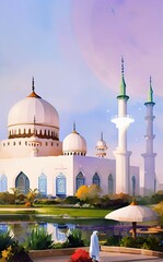 Fototapeta na wymiar Great mosque - Created with Generative AI Technology