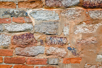 Ancient brick wall. Old wall texture background.