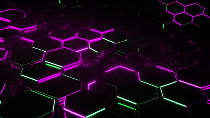 Fototapeta premium Technology abstract hexagon background . Hi-tech dot comb texture .