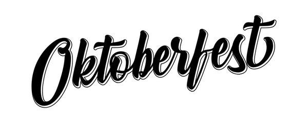 Hand sketched Oktoberfest word as header or logo. Vector illustration of Munich´s beer festival, Octoberfest. Drawn lettering for poster, banner, invitation. 