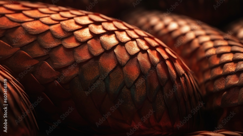 Poster a close up of a snake skin pattern on a ball. generative ai