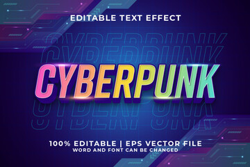 Cyberpunk 3d Editable Text Effect Futuristic Style Premium Vector