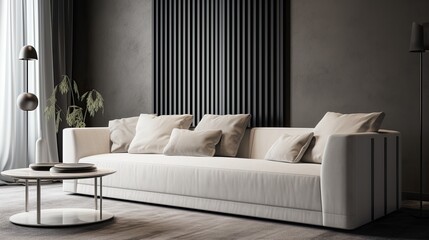 Modern white alcantara sofa for true luxury into a stylish living room, you want a couch like this at the end of every working day. Generative AI Technology 
