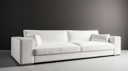 Fototapeta na wymiar Modern white alcantara sofa for true luxury into a stylish living room, you want a couch like this at the end of every working day. Generative AI Technology 
