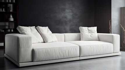 Modern white alcantara sofa for true luxury into a stylish living room, you want a couch like this at the end of every working day. Generative AI Technology 