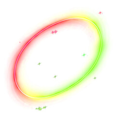 Gradient oblique circle colorful bright neon border