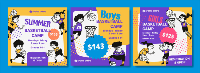 Summer camp for boy and girl. Children play a game