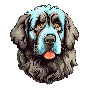 recommend clip art: Colorful Newfoundland Dog, Newfoundland Portrait, Dog Sticker Clip art, Dog Lover design