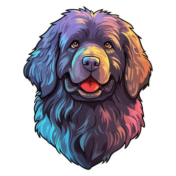 recommend clip art: Colorful Newfoundland Dog, Newfoundland Portrait, Dog Sticker Clip art, Dog Lover design
