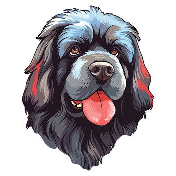 recommend clip art: Colorful Newfoundland Dog, Newfoundland Portrait, Dog Sticker Clip art, Dog Lover design
