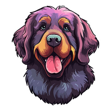 recommend clip art: Colorful Newfoundland Dog, Newfoundland Portrait, Dog Sticker Clip art, Dog Lover design