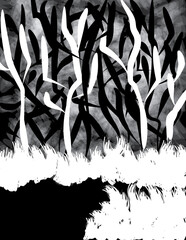 black and white background landscape, AI