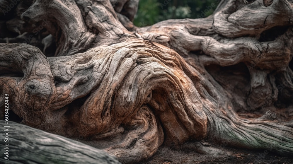 Aufkleber a close up of a tree trunk with a lot of bark. generative ai