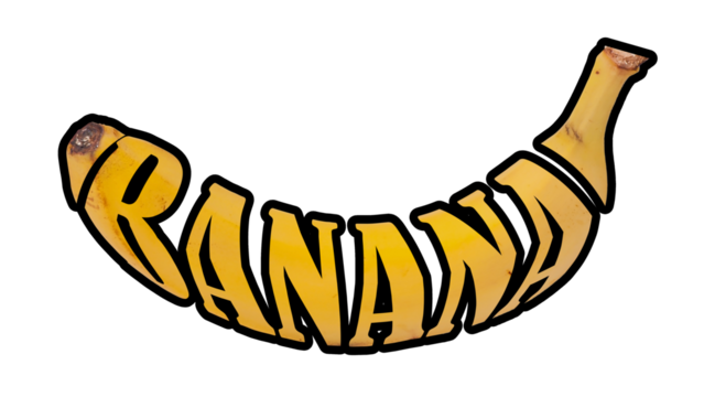 Incredible 'BANANA' Illustration Word Design Inside a Banana transparent background