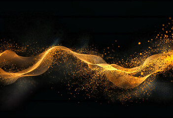a gold sparkle dust flowing around
