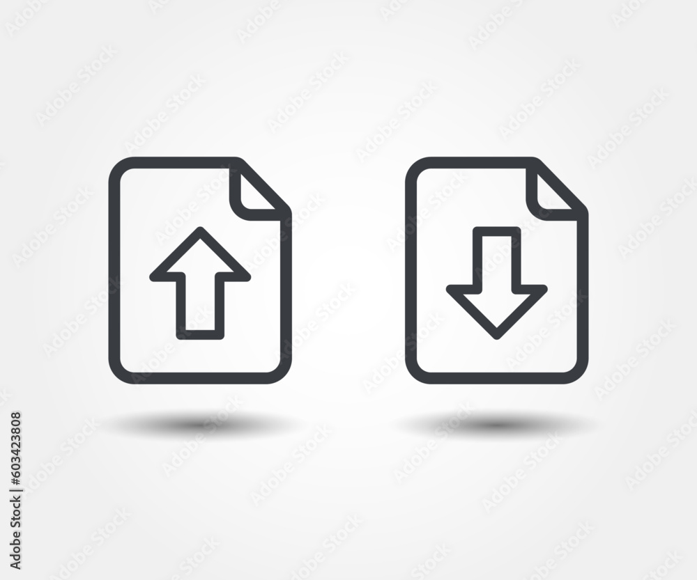 Poster download and upload document vector icon. file download and upload vector symbol. file button with a