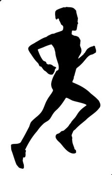 silhouette of running person vector