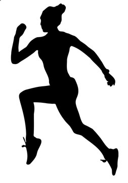 running silhouette of a woman vector