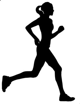 silhouette of a woman running illustration