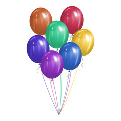 bunch of colorful balloons isolated. Vector illustration