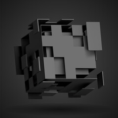 3d Abstract vector cube.
