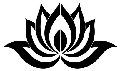 Obraz premium Stylized vector illustration of lotus flower. Generative AI
