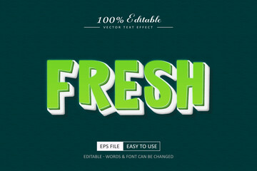 Fresh 3d editable text design - editable text green and white color