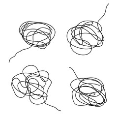 Tangled scribble speech logo icon sign Hand drawn ink sketch Decorative scrapbooking element Doodle abstract design style Fashion print clothes greeting invitation card flyer banner poster cover ad