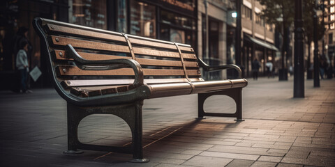 Fototapeta na wymiar bench in the city street