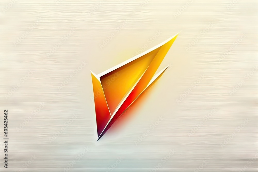 Poster abstract sharp triangular shape orange on a light background