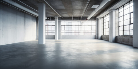 Modern industral interior, clean, barren