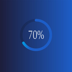 70 percent discount website button on blue background. Tag icon, Vector Flat design style eps