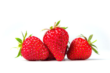 Strawberry isolated on white background. fresh red strawberry
