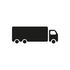 Truck trailer icon in flat style. Transport Logistic Delivery symbol for your web site design, logo, app, UI Vector