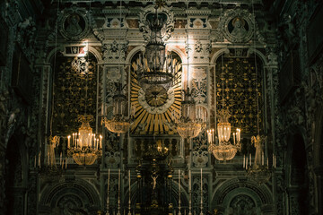 The interior of the cathedral in Palermo