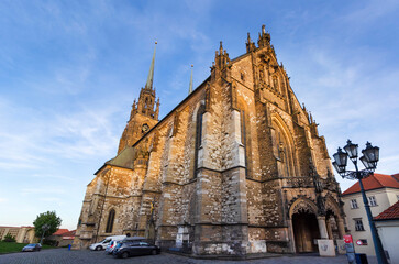 Brno Cathedral of Saints Peter and Paul, view on a sunny day. Also called katedrala svateho petra a...