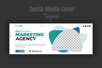 Best Business Marketing Agency Social Media Cover Photo Design with Corporate and Creative Gradient Color Shapes or Web Banners to Promote Your Business