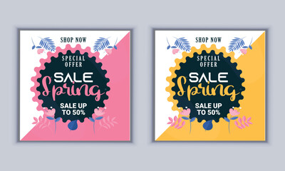 Super spring sale design vector template