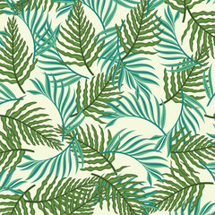 Fototapeta na wymiar Tropical leaf abstract seamless pattern design.