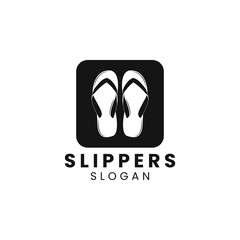simple slippers negative space logo vector icon illustration design