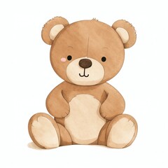 Teddy Bear Clipart with white background Generative AI