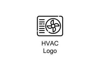 Heating, ventilation, and air conditioning, hvac systems, logo design. Construction, repair and installation of air conditioners and ventilation system, vector design and illustration