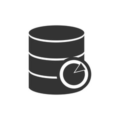 Database Pie Graph Sign Vector Icon