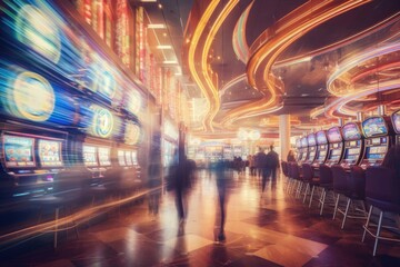 Fototapeta na wymiar People Gambling In Gaming Rooms Design Generative AI
